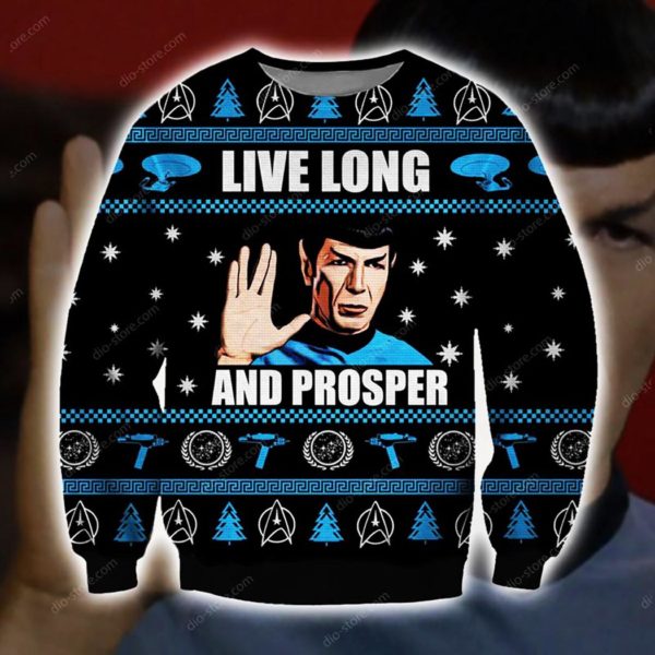 Star Trek Live long and prosper christmas sweater Unisex Knit Wool Ugly Sweater