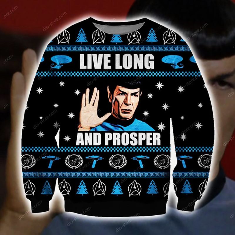 Star Trek Live long and prosper christmas sweater Unisex Knit Wool Ugly Sweater