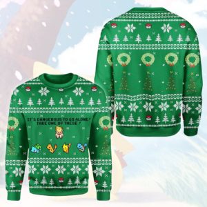 Starter Pack It’s Dangerous To Go Alone Take One Of These Ugly Christmas Sweater Unisex Knit Wool Ugly Sweater