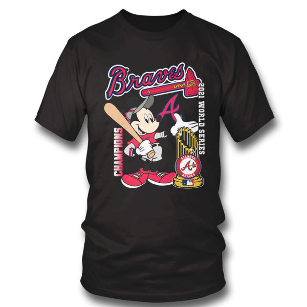 T Shirt Unisex Atlanta Braves Mickey Mouse World Series Champions 2021 MLB shirt