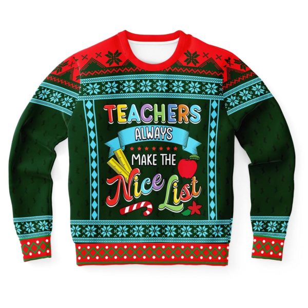 Teachers Xmas Educator Ugly Christmas Sweater Unisex Knit Wool Ugly Sweater