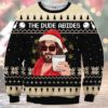 The Dude Abide For Goodness Sake Ugly Christmas Sweater Unisex Knit Wool Ugly Sweater