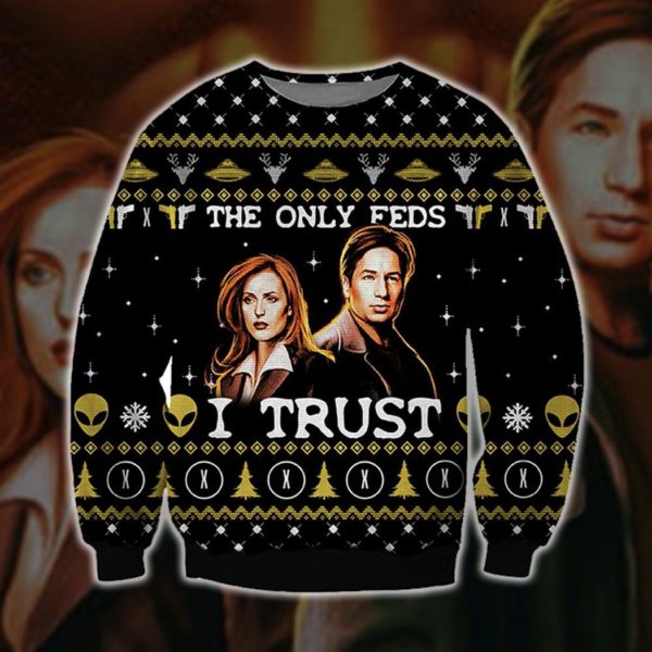 The Only Feeds I Trust Ugly Christmas Sweater Unisex Knit Wool Ugly Sweater