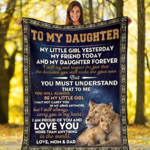 To My Daughter Love Mom And Dad Soft Comfortable Quilt Blanket
