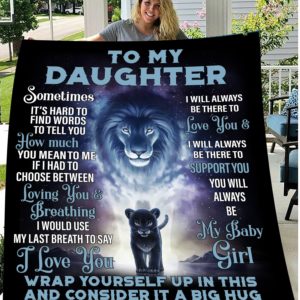 To My Daughter Love Mom Soft Comfortable Quilt Blanket