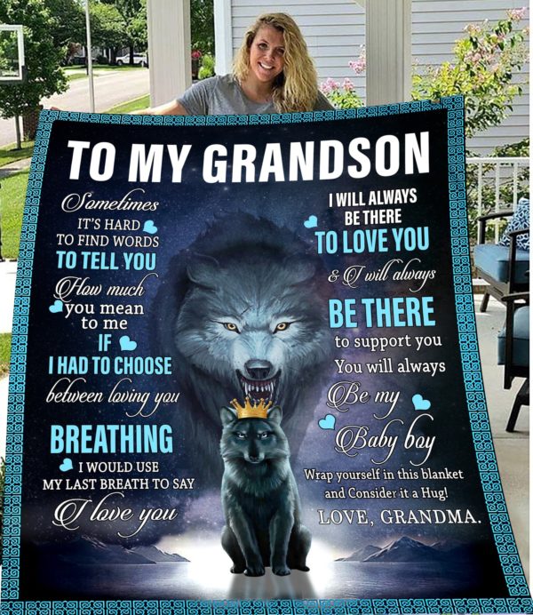 To My Grandson Soft Comfortable Quilt Blanket