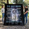 To My Son Love Dad Soft Comfortable Quilt Blanket