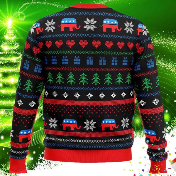 Trump Keep America Great Ugly Christmas Knit Sweater