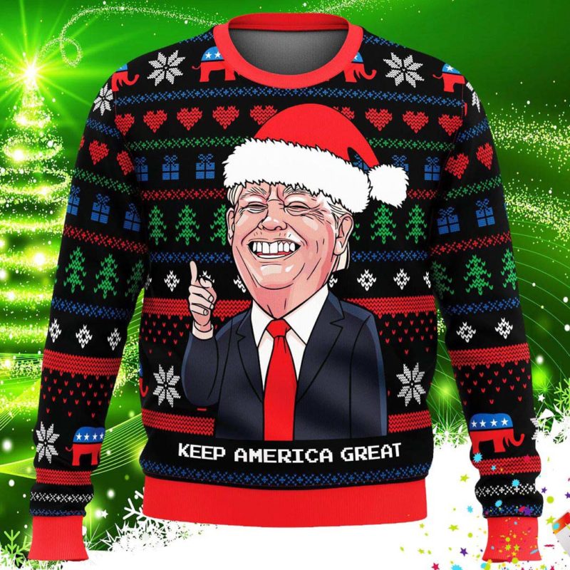 Trump Keep America Great Ugly Christmas Knit Sweater Trump Keep America Great Ugly Christmas Knit Sweater