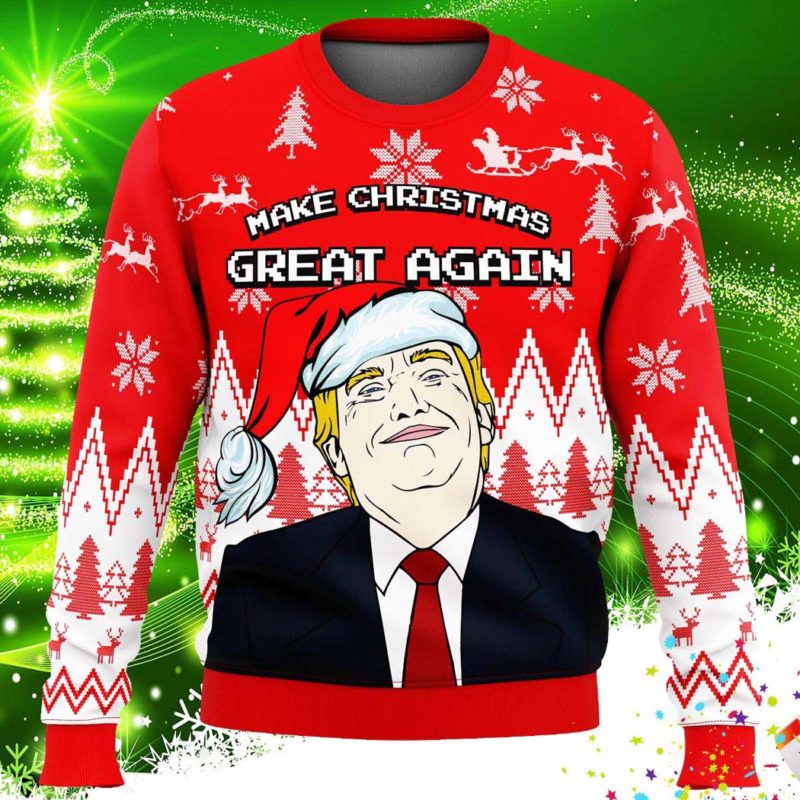 Trump Make Christmas Great Again Ugly Christmas Knit Sweater Trump Make Christmas Great Again Ugly Christmas Knit Sweater