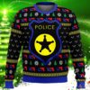 US Police Badge Ugly Christmas Knit Sweater