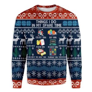 Ugly Christmas Things I Do At Christmas Sweater Unisex Knit Wool Ugly Sweater