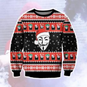 V For Vendetta Ugly Christmas Knit Sweater