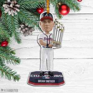 Wood Ornament Brian Snitker Atlanta Braves 2021 World Series Champions Wood Christmas Ornament