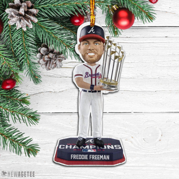Wood Ornament Freddie Freeman Atlanta Braves 2021 World Series Champions Wood Christmas Ornament