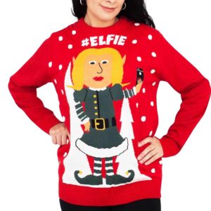 elfie Hashtag Ugly Christmas Sweater Knit Wool Sweater 1