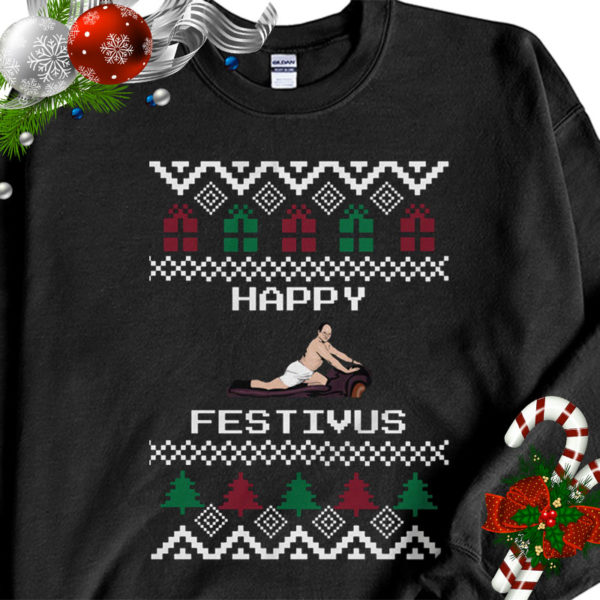 1 Black Sweatshirt George Costanza Seinfeld Happy Festivus Ugly Christmas Sweater Sweatshirt