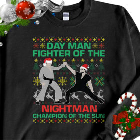 1 Black Sweatshirt Its Always Sunny Dayman Fighter Of The Nightman Champion Ugly Christmas Sweater Sweatshirt