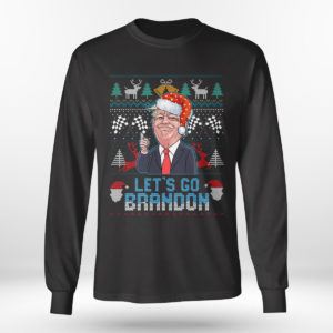 Longsleeve shirt Lets Go Brandon Trump 2024 Ugly Christmas Sweater Sweatshirt