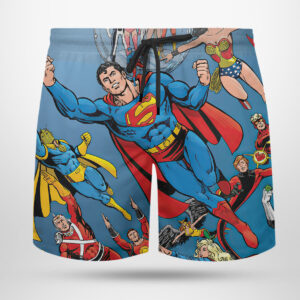 4 Beach Shorts Superman Crisis on Infinite Earths DC Comics Presents Hawaiian Shirt