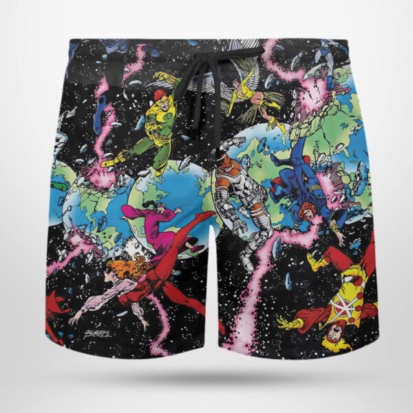 Beach Shorts Crisis on Infinite Earths DC Comics Hawaiian Shirt beach shorts