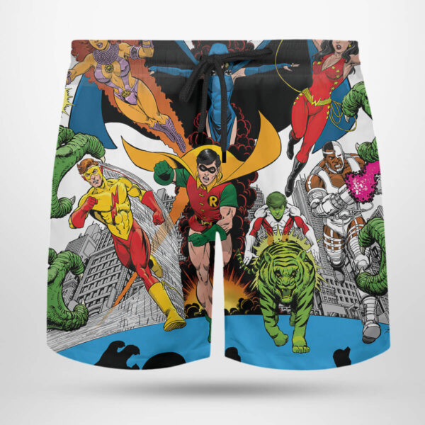 Beach Shorts New Teen Titans No 1 cover by George Perez Hawaiian Shirt beach shorts