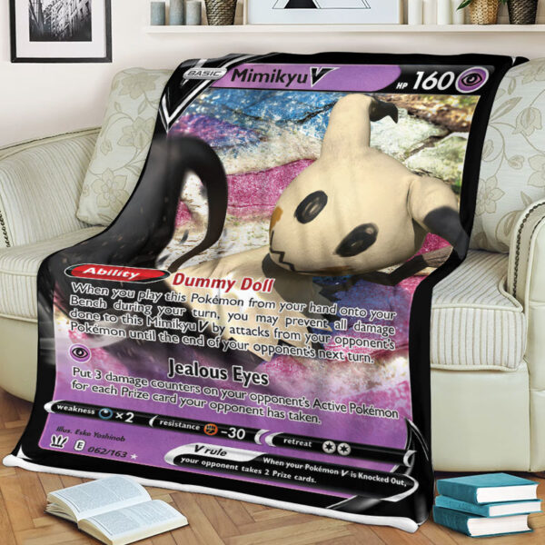 Fleece Blanket 2 Mimikyu V Battle Styles Holo Ultra Rare Pokemon Card Fleece Blanket