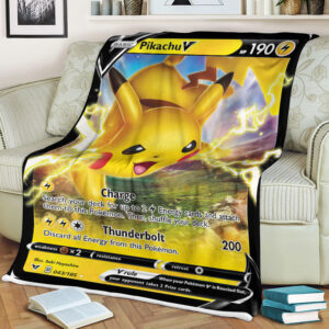 Fleece Blanket 2 Pikachu V 43 185 Vivid Voltage Holo Ultra Rare Pokemon Card Fleece Blanket