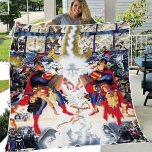 Fleece Blanket 6 ... Crisis on Infinite Earths DC Superman and Wonder Woman Fleece Blanket