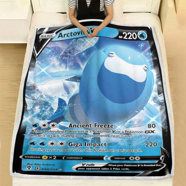 Fleece Blanket 7 Arctovish V Evolving Skies Holo Ultra Rare Pokemon Card Fleece Blanket