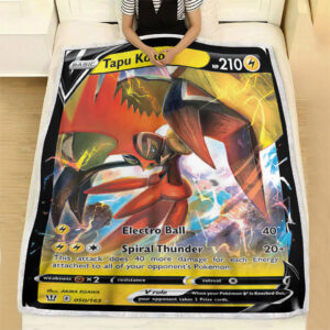 Fleece Blanket 7 Tapu Koko V Battle Styles Holo Ultra Rare Pokemon Card Fleece Blanket