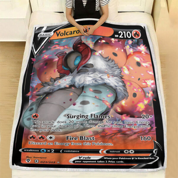 Fleece Blanket 7 Volcarona V 21 203 SWSH Evolving Skies Holo Ultra Rare Pokemon Card Fleece Blanket