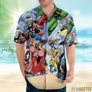 Hawaiian Shirt Marvels Avengers Assemble by George Perez Hawaiian Shirt Beach shorts