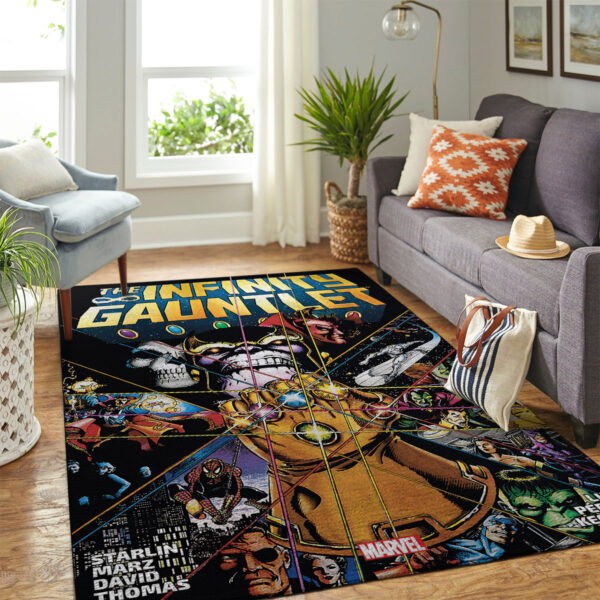 Thanos in Infinity Gauntlet Marvel cover by George Perez Rug Carpet