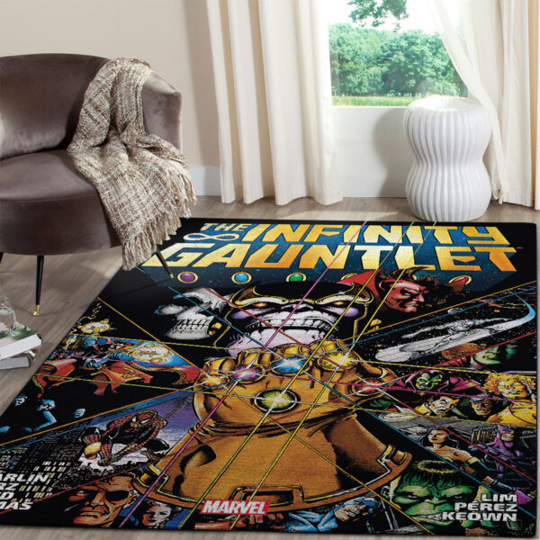 Thanos in Infinity Gauntlet Marvel cover by George Perez Rug Carpet