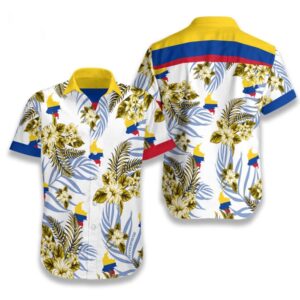 Colombia Proud Hawaiian Shirt, beach shorts