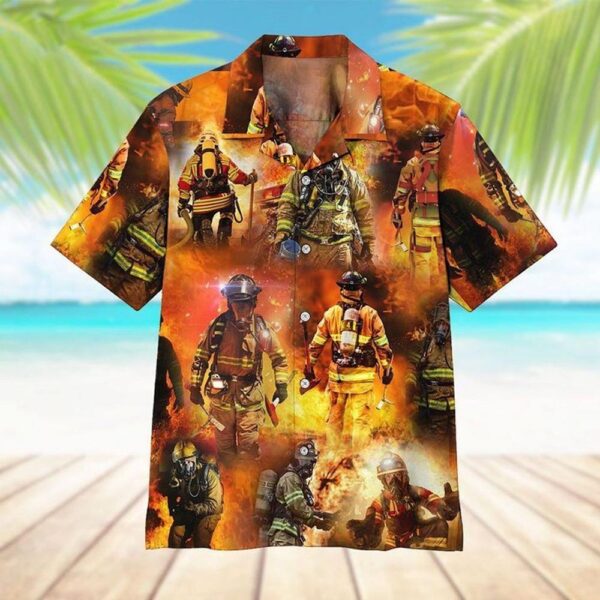 Firefighter Hawaiian Shirt beach shorts