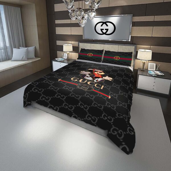 Gucci Mickey Mouse Luxury Duvet Cover and Pillow Case Bedding Set