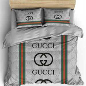 Gucci Silver Luxury Duvet Cover and Pillow Case Bedding Set