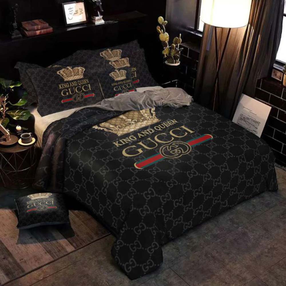 Sikker vandfald tæppe King and Queen Gucci Luxury Duvet Cover and Pillow Case Bedding Set
