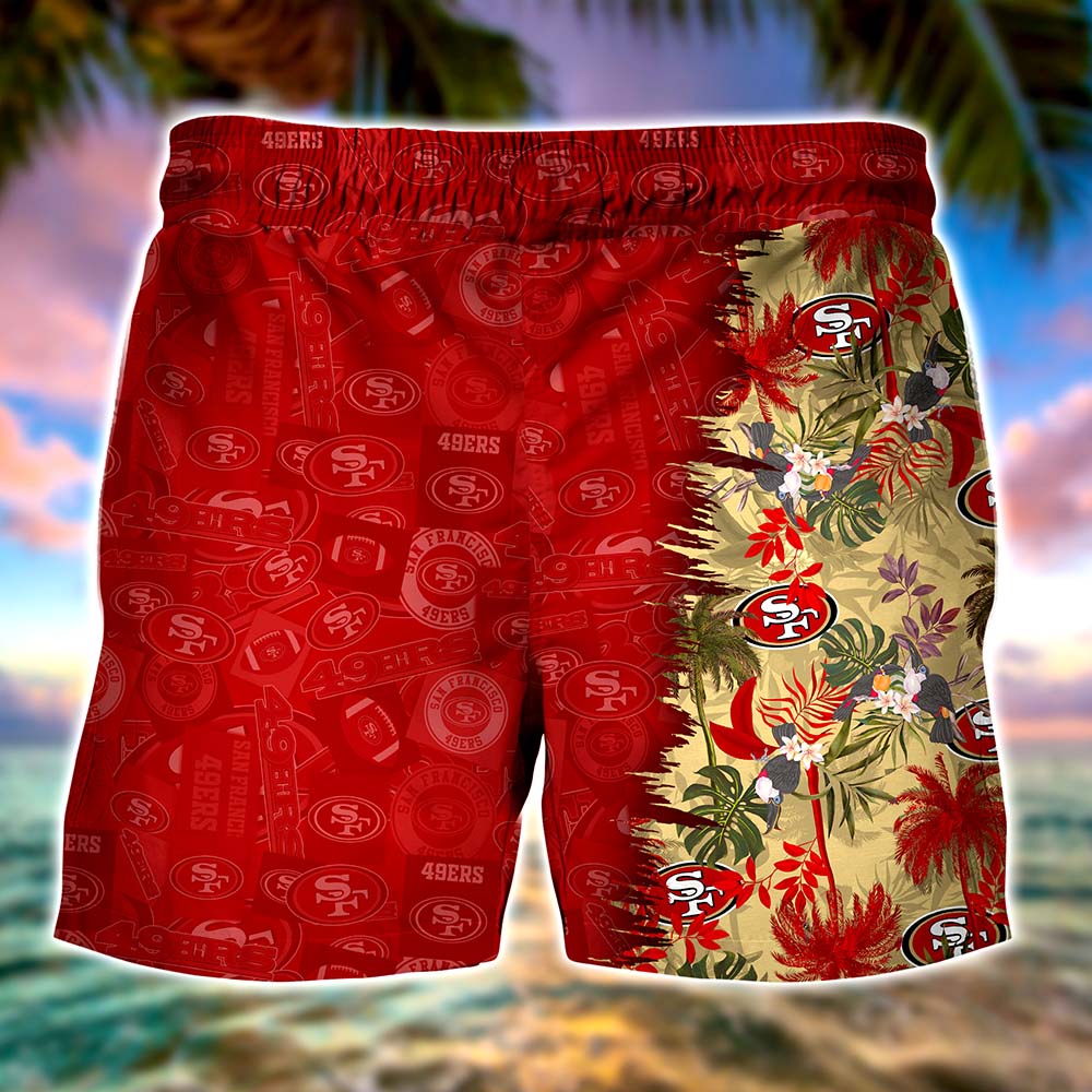 Personalized San Francisco 49ers NFL Hawaiian Shirt, beach shorts
