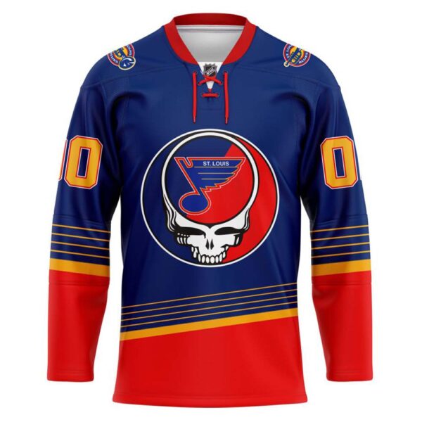 Grateful Dead St Louis Blues 3D Hockey Jersey Personalized Name Number