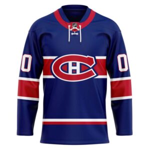 NHL Montreal Canadiens Custom Name Number Blue 2022 Reverse Retro Jersey  T-Shirt