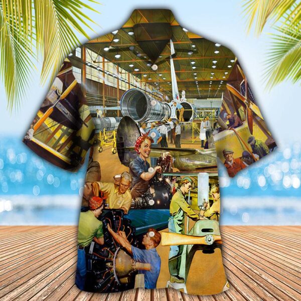 Aircraft Mechanic Style Hawaiian Shirt, Beach Shorts