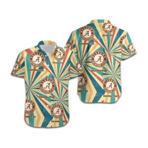 Alabama Crimson Tide Retro Vintage Style Short Sleeve Button Up Tropical Aloha Hawaiian Shirts For Men Women 1 45.99