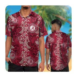 Alabama Crimson Tide Short Sleeve Button Up Tropical Aloha Hawaiian Shirts For Men Women 0 45.99