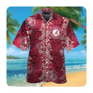 Alabama Crimson Tide Short Sleeve Button Up Tropical Aloha Hawaiian Shirts For Men Women 1 45.99