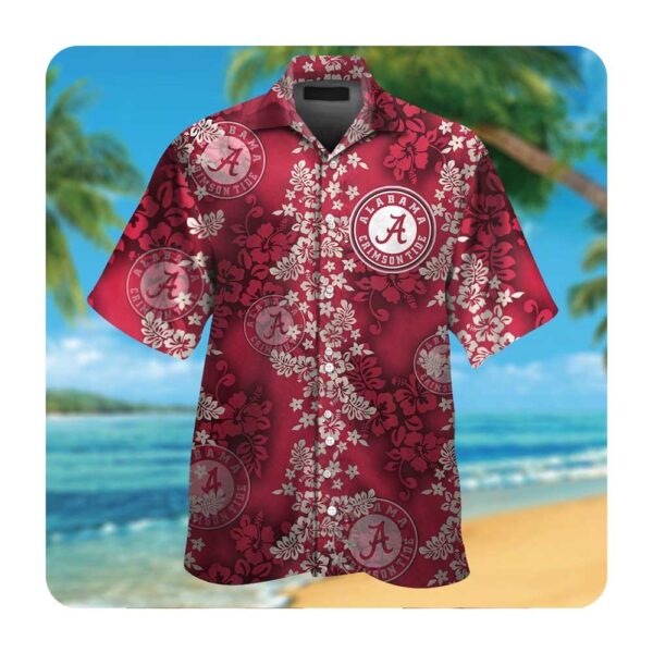 Alabama Crimson Tide Short Sleeve Button Up Tropical Aloha Hawaiian Shirts NCAA