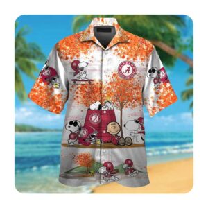 Alabama Crimson Tide Snoopy Autumn Short Sleeve Button Up Tropical Aloha Hawaiian Shirts For Men Women 0 45.99
