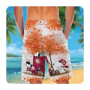 Alabama Crimson Tide Snoopy Autumn Short Sleeve Button Up Tropical Aloha Hawaiian Shirts For Men Women 1 45.99